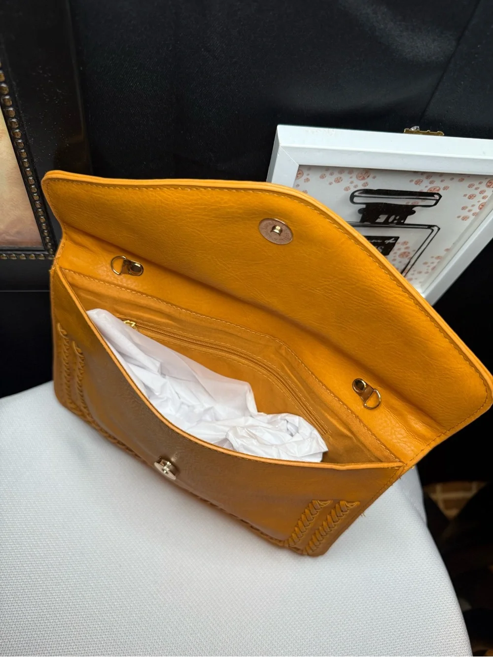 Stylish Mustard Yellow Women's Envelope Clutch